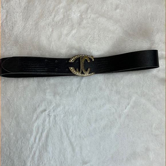 JUST CAVALLI Black ITTIERRE Belt RARE ✨Vintage 38\